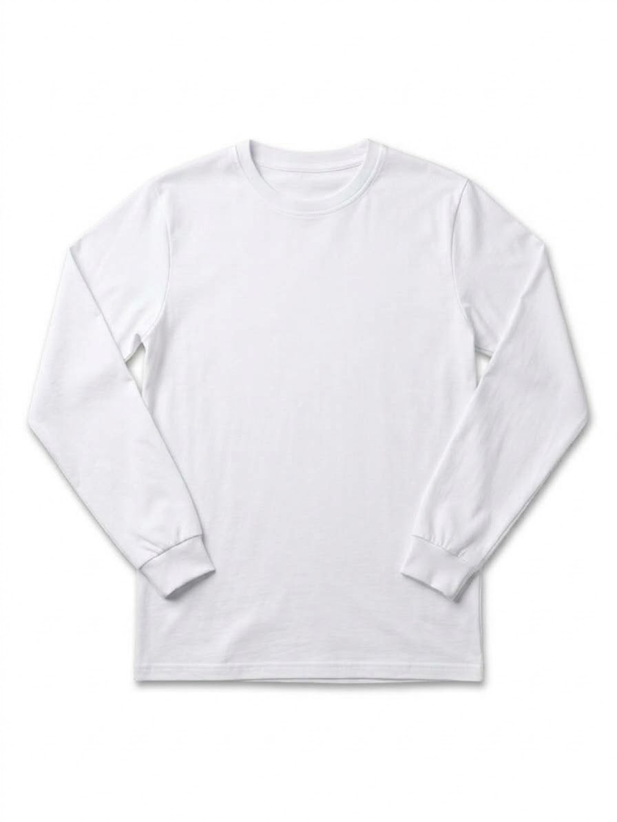 Tricou alb cu mânecă lungă din bumbac 100%, 200 g/m² – UNITON